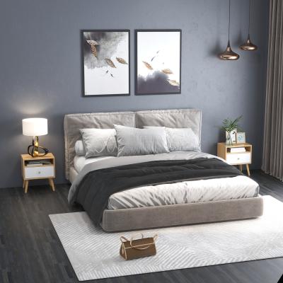 The Range Modern Bedside Table with Drawer and Shelf Modern Nightstands - Natural