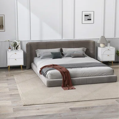 The Range HOMCOM 2 Piece Bedside Tables Set with 2 Drawers - White