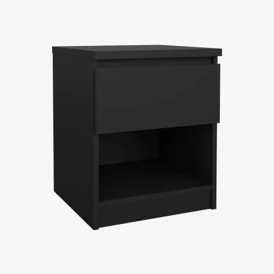 The Range Naia Bedside 1 Drawer 1 Shelf in Black Matt - Black Matt