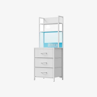 The Range 3-Drawer Bedside Cabinet with Charging Station - White