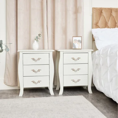 The Range Elizabeth Pack of Two Bedside Tables - Ivory