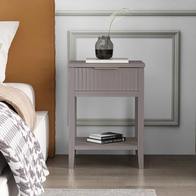 The Range Monti 1 Drawer with Shelf Bedside Table - Grey
