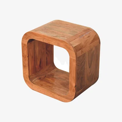 The Range Darcy Round Bedside Table Smooth Edges - Caramel finish