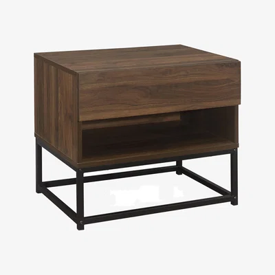 The Range Houston 1 Drawer Bedside - Walnut