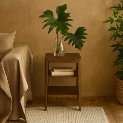 The Range Madrid 2 Shelf Bedside Table - Brown
