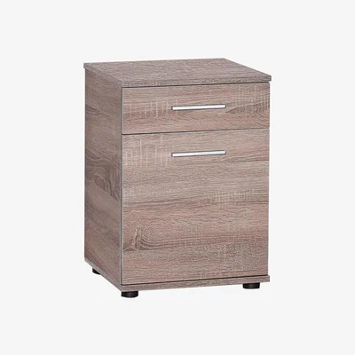 The Range Latte Oak 2 Drawer Bedside Table - Latte Oak