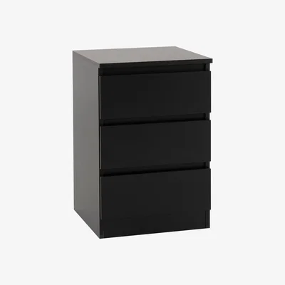 The Range Malvern 3 Drawer Bedside (PAIR) - Black