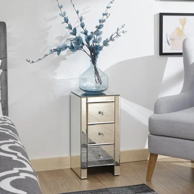 The Range Mirrored Slim Chest - Mirrored / 60cm