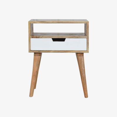The Range Grey And White Cut Out Bedside Table - White