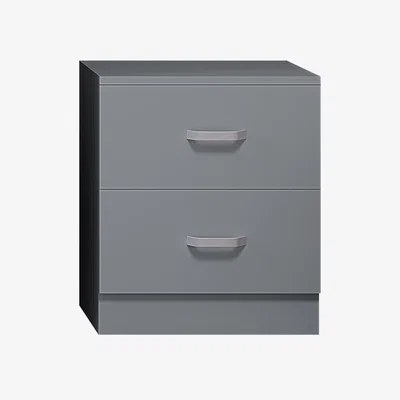 The Range Tunis 2 Drawer Modern Bedside Table - Grey