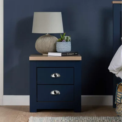 The Range Highgate Pair Of Bedsides 2 Drawer Bundle - Navy Blue