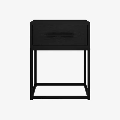 The Range Hoopla Matt Bedside Table 1 Drawer - Black