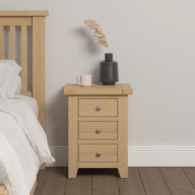 The Range Windsor 3 Drawer Bedside (Fully Assembled) - Natural Oak