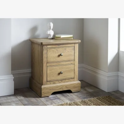 The Range Oak 2 Drawer Bedside Cabinet - light-oak