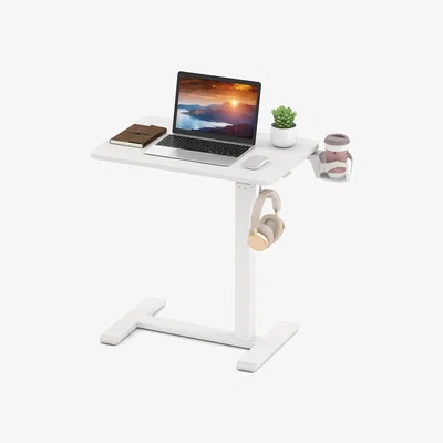The Range Mobile Standing Desk Overbed Bedside Table - White