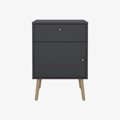 The Range Cumbria Nightstand 1 Door + 1 Drawer Dark Grey - Dark Grey