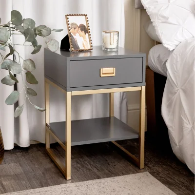 The Range Elle Single Bedside Table - Slate Grey