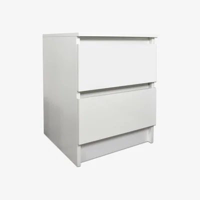 The Range Carlton 2 Drawer Bedside Table - White