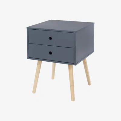The Range Scandia 2 Drawer Bedside Cabinet - Midnight blue/grey