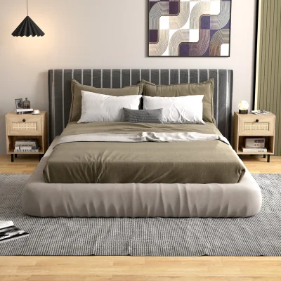 The Range 2PCS Boho Rattan Nightstand with Drawer - Natural