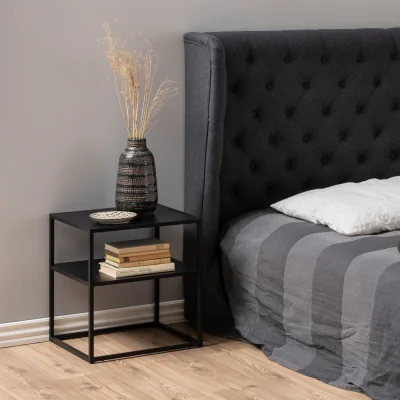 The Range Newton Bedside Table in Black - Black