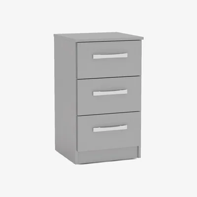 The Range Lynx 3 Drawer Bedside - Grey