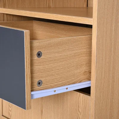 The Range Metal Bedside Table With Drawer - Natural, White, Grey