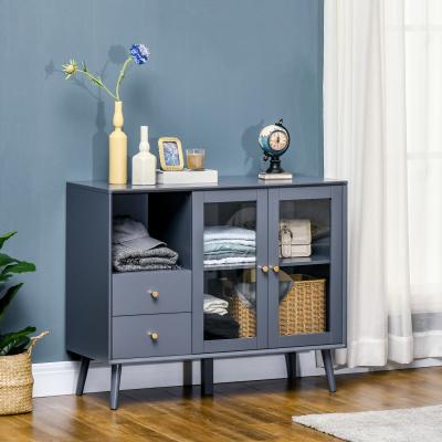The Range Modern Bedside Table Storage Cabinet with 2 Drawers, Adjustable Shelf - Grey / 32kg