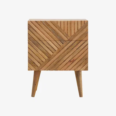 The Range Lille 2 Drawer Mango Wood Bedside Table - Orange