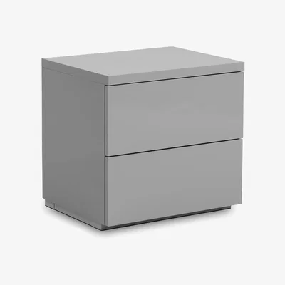 The Range Monaco 2 Drawer Bedside Grey Gloss - Grey