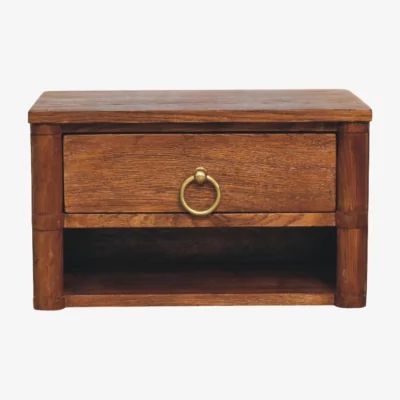 The Range Solid Wood Box Frame Wall Nightstand - Tiger Oak