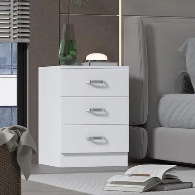The Range Tunis 3 Drawer Bedside Chest - White