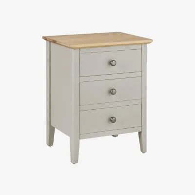 The Range Pembroke Bedside Table with 3 Drawers - Grey Brown