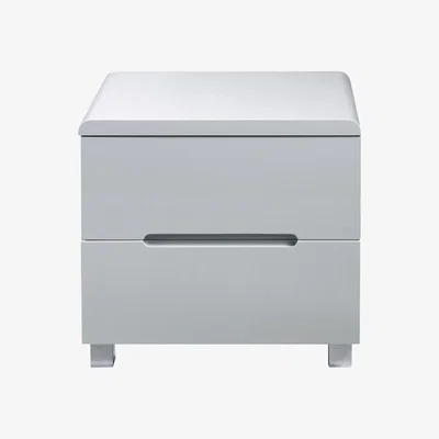 The Range Blanco Two Drawer Bedside Cabinet - Grey