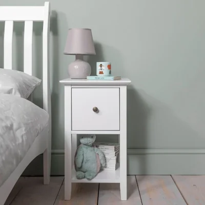 The Range Asora Twin Pack Bedside Table with Drawer in White