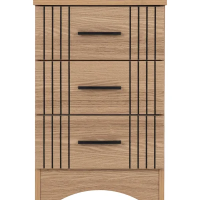 The Range Tessa 3 Drawer Bedside - Natural Oak