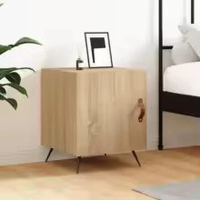 The Range Oak Bedside Cabinet with Storage 2 Door - Brown