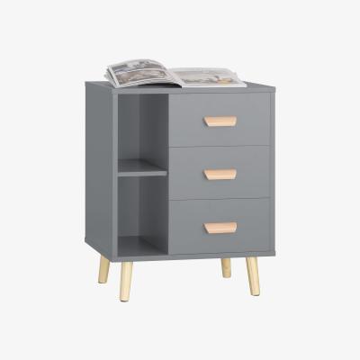 The Range Rousseau Manufactured Wood Bedside Table - Grey