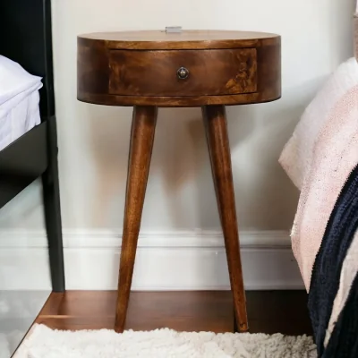 The Range Solid Wood Single Chestnut Bedside - Chestnut