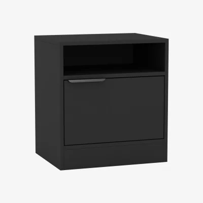 The Range 1-Door Bedside Table Cabinet Nightstand Storage Shelf Unit Bedroom Furniture - Black / 1