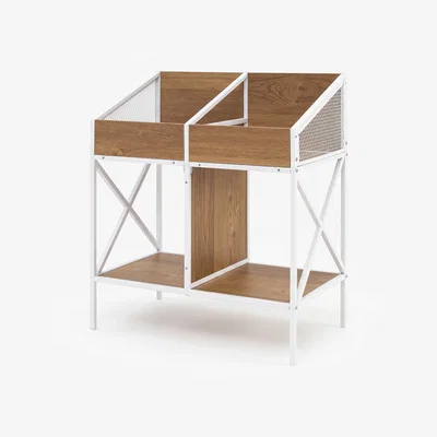 The Range Costway 4-Grid Vinyl Record Storage Rack - Natural