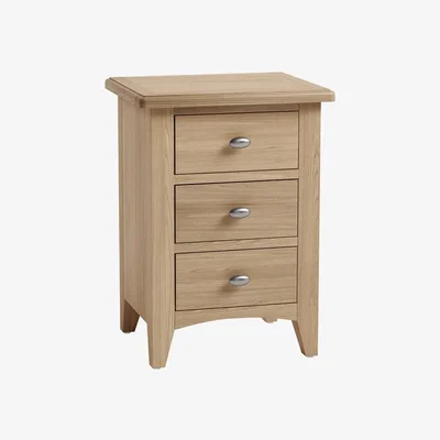The Range Ashford 3 Drawer Bedside Cabinet - Light Oak