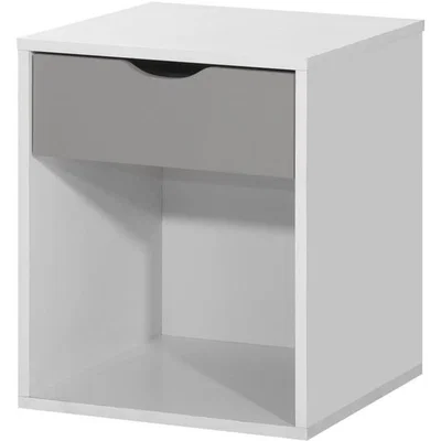 The Range Alton Bedside Table With One Drawer - Grey & White
