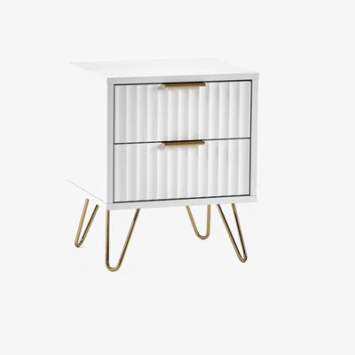 The Range Murano 2 Drawer Bedside - White
