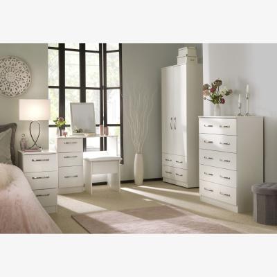 The Range Avon Ready Assembled 5 Drawer Bedside Cabinet - White Matt