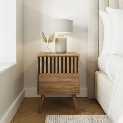 The Range Rowan 2 Drawer Bedside Table - Oak