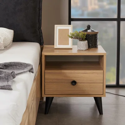 The Range Vivense Eti - Bedside Table - Oak - Oak