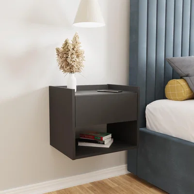 The Range Harmony Wall Mounted Pair of Bedside Tables - Anthracite