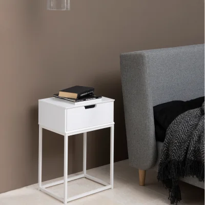 The Range Mitra 1 Drawer Bedside Table - White