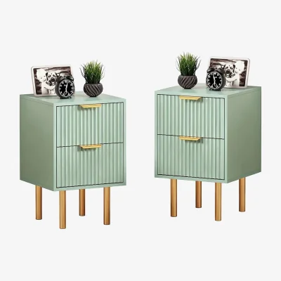 The Range Bedside Table Set of 2 for Storage